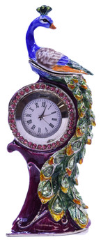 Peacock Clock Jeweled Box