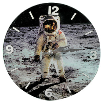 Astronaut Glass Clock 7"