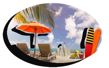 Double Epoxy Foil Magnet Beach Umbrella