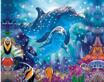 LED Canvas Dolphins