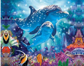 LED Canvas Dolphins
