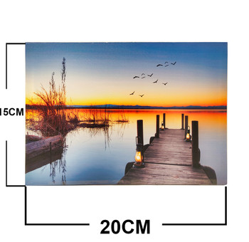 W0024 LED Canvas Bridge Sunset Small