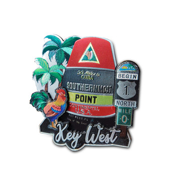DBL Foil MDF Magnet - Key West Southern Most Point