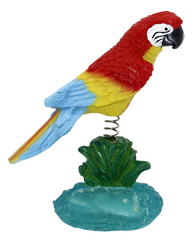 Springy Parrot Figurine 4"
