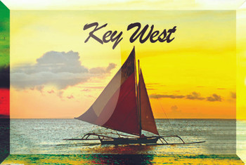 Glass Magnet Sail Boat-Key West-23