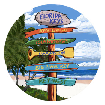 Glass Magnet Signpost - Florida Keys