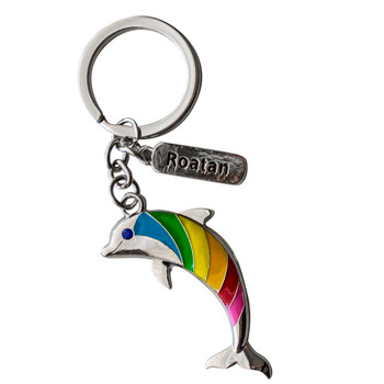 Metal Dolphin Keychain With Diamond