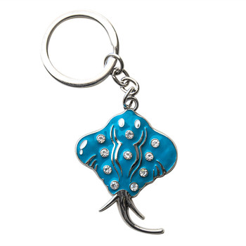 Metal Stingray Keychain With Diamond