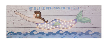 Canvas Mermaid Picture with LED Fiber w/Timer