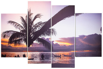 Palm Sunset Canvas 4 PCS SET