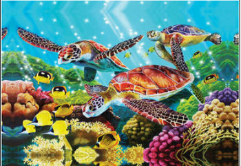 LED Canvas Turtle Trio