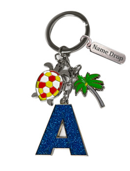 Palm & Turtle Initial Key Chain