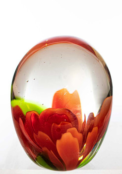 Glass Orange Flower in the Ball 4.75"