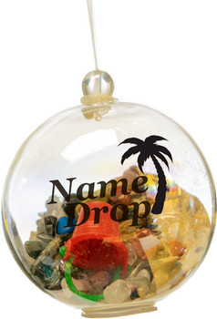Bubble Ornament with Gemstones and Natural Sand 2.25"