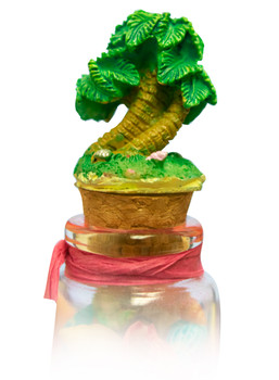 M Size Bottle With Palm Figurine Topper 5.5"