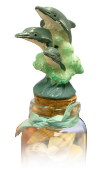 M Size Bottle With Dolphin Figurine Topper 5.5"