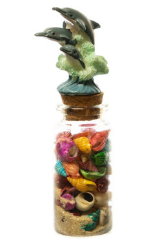 Glass Magnet  w/ Dolphin Topper 3.5"