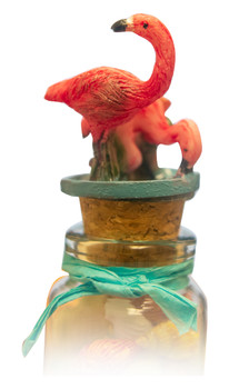Glass Magnet  w/ Flamingo Topper 3.5"