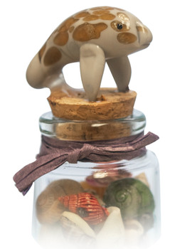 Glass Magnet  w/ Glass Manatee Topper 3.5"