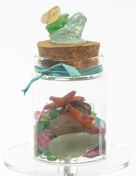 Small Bottle w/ Sea Glass 3.75"