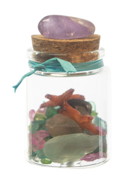 Small Bottle w/ Gem stone 3.75"