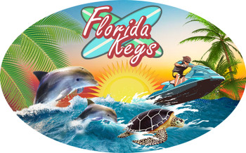 Double Epoxy Foil Florida Keys  Magnet
