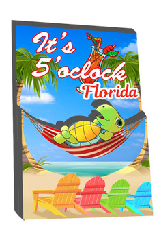 Double Epoxy Foil Turtle Magnet-Florida 3.5"
