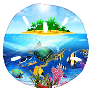 Sea Turtle Sand Dollar Ornament-51N Sea Turtle Sand Dollar Ornament-51N