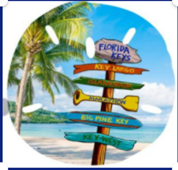 Key West Sign Sand Dollar Ornament-48 Key West Sign Sand Dollar Ornament-48