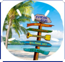 Key West Sign Sand Dollar Ornament-48