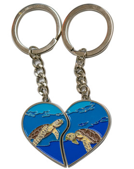 Sea Turtle Heart Keychain