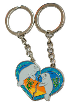 Manatee Heart Keychain