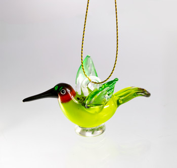 Glass Mini Hummingbird Ornament 3"