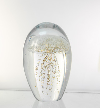 G107 White/Gold Glitter Jellyfish 4 1/4"