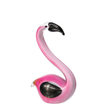 Glass Pink & Black Flamingo 6.5"