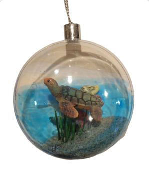 Half Bubble Ornament with Turtle