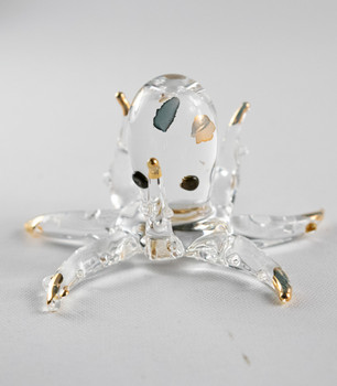Glass Clear Octopus with Gold