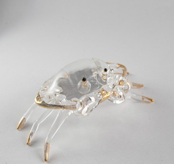 Glass Clear Crab with Gold