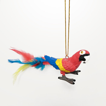 Parrot Ornament with Feathers