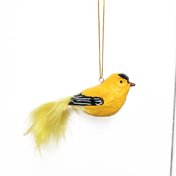 Golden Finch with Feathers