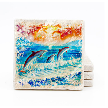 Water Color Coaster Dolphin