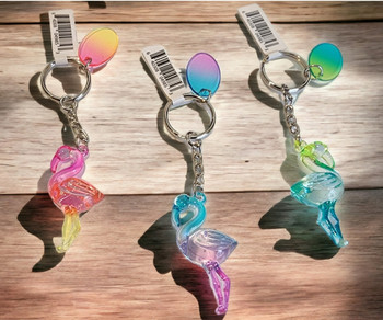 Flamingo Charm Keychain  Glow in the Dark