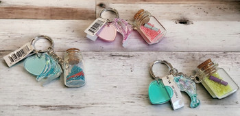 Dolphin Heart Bottle Keychain T5007