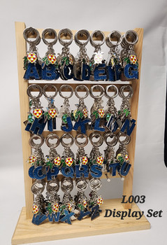 Palm & Turtle Initial Key Chain Set with Display