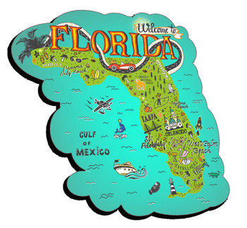 Double Epoxy Foil FL Map Magnet