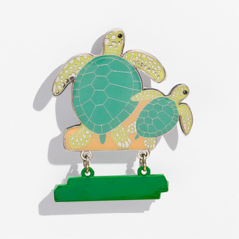 F5276 Metal Turtle Magnet With Dangle