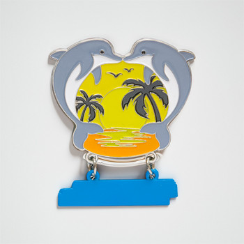 F5277 Metal Dolphin Magnet With Dangle