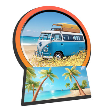 F5267 Snow Globe Magnet VW Bus
