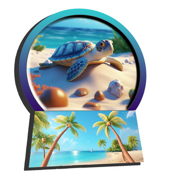 F5268 Snow Globe Magnet Sea Turtle