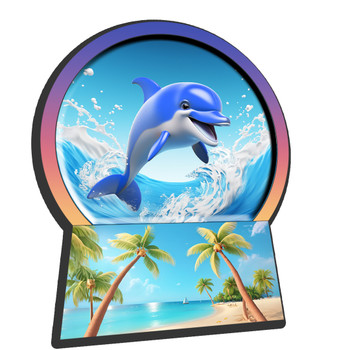F5269 Snow Globe Magnet Dolphin